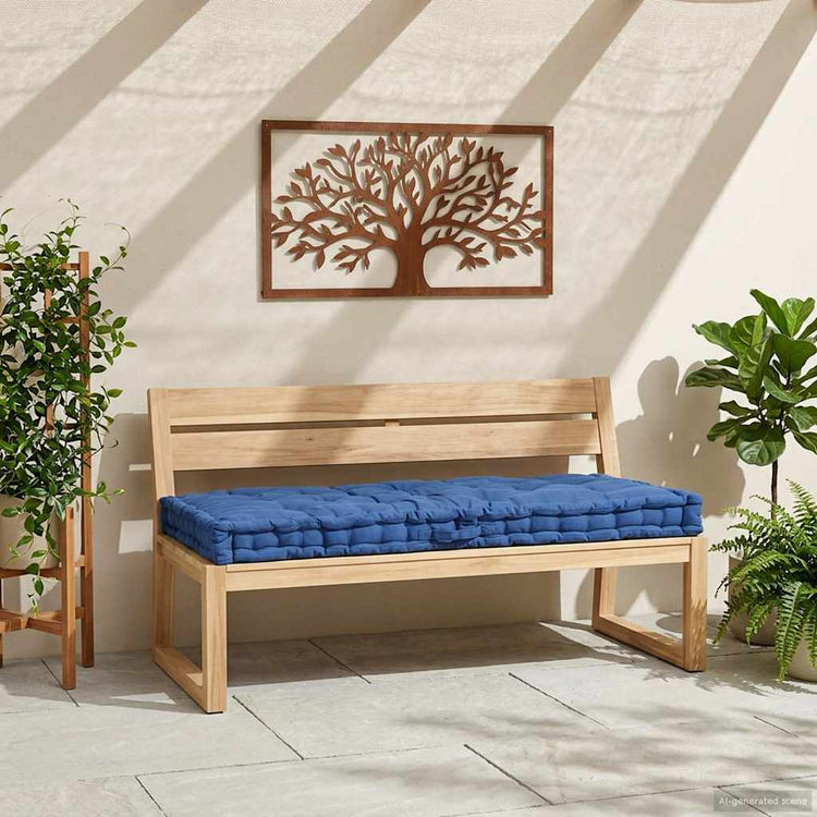 Coussin de plancher de palette Vidaxl 120x80x10 cm Coton bleu clair