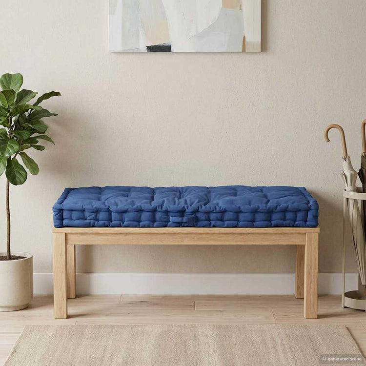 Coussin de plancher de palette Vidaxl 120x80x10 cm Coton bleu clair