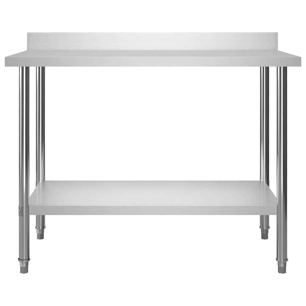Table de travail de cuisine Vidaxl avec écran d'éclaboration 120x60x93 cm en acier inoxydable