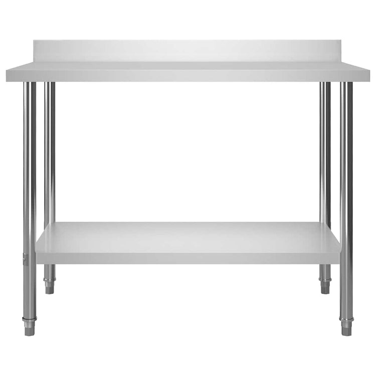 Table de travail de cuisine Vidaxl avec écran d'éclaboration 120x60x93 cm en acier inoxydable