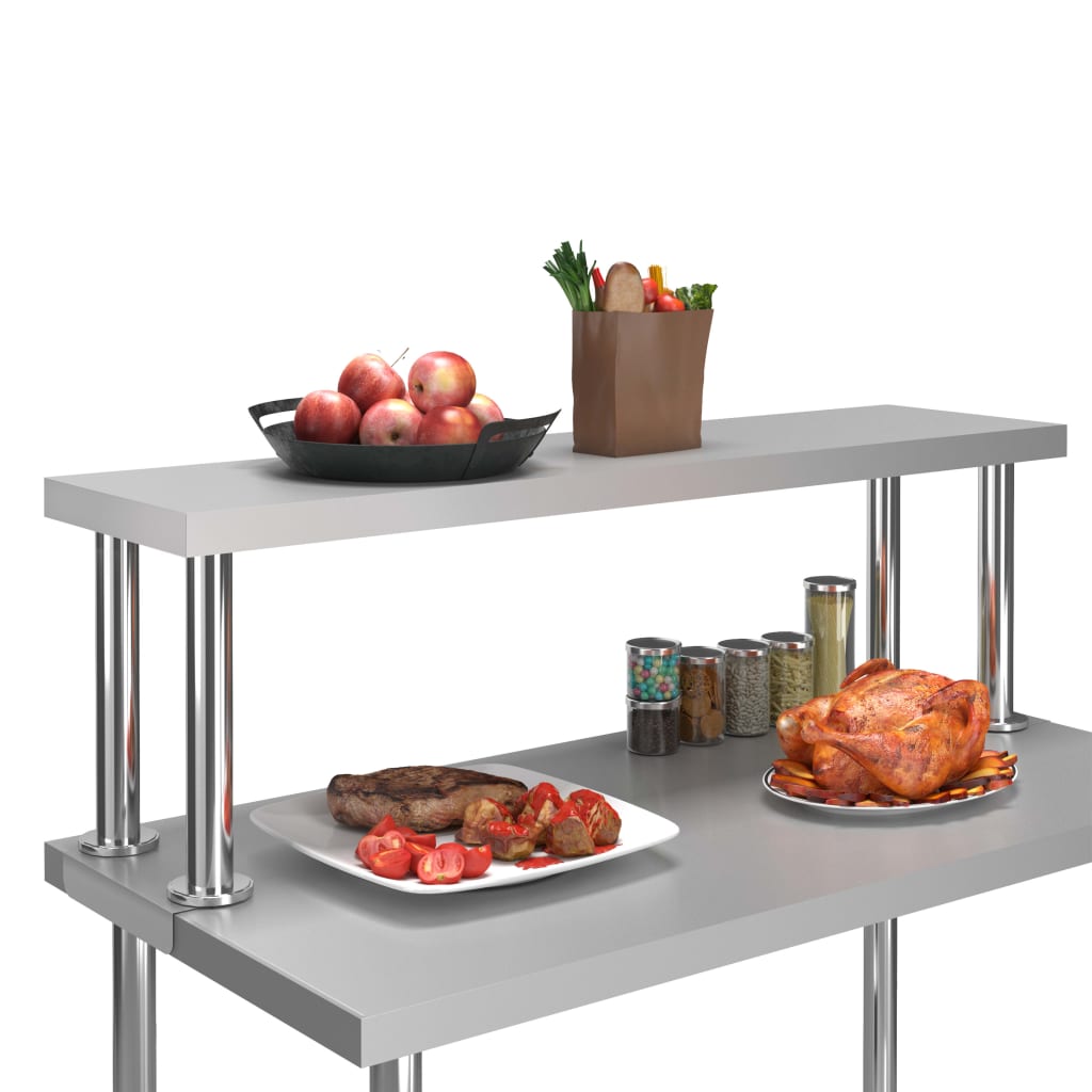 AUGMENTATION VIDAXL POUR LE Tableau de travail 120x30x35 cm en acier inoxydable