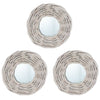 Vidaxl miroirs 3 st 15 cm en osier blanc