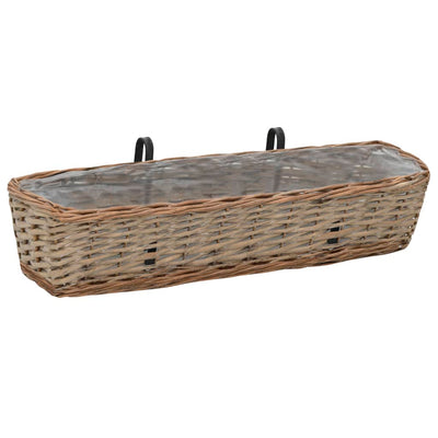 Vidaxl Balcony Bacs 2 st 80 cm en osier avec doublure PE