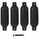 Vidaxl Bootstoot Cushions 4 PCS 41x11.5 cm PVC noir