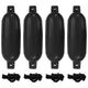 Vidaxl Bootstoot Cushions 4 ST 58.5x16.5 cm PVC Black
