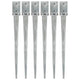 Broches de sol vidaxl 6 pcs 9x9x90 cm en acier galvanisé en argent coloré