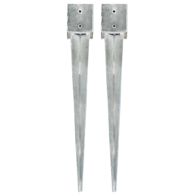 Pinons moulues vidaxl 2 pcs 12x12x89 cm en acier galvanisé en acier couleur