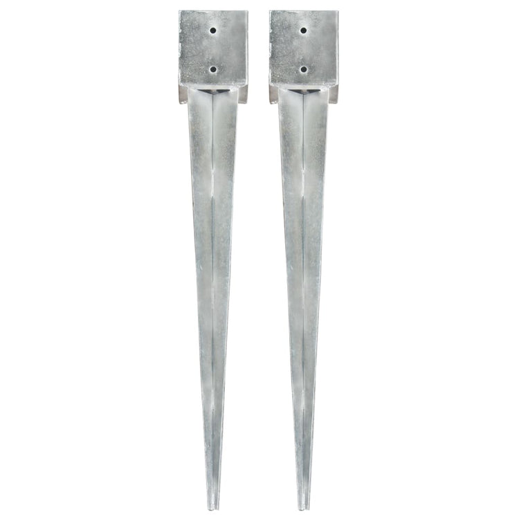 Pinons moulues vidaxl 2 pcs 12x12x89 cm en acier galvanisé en acier couleur
