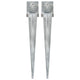 Vidaxx piquets de sol 2 pcs 14x14x91 cm acier galvanisé couleur argent