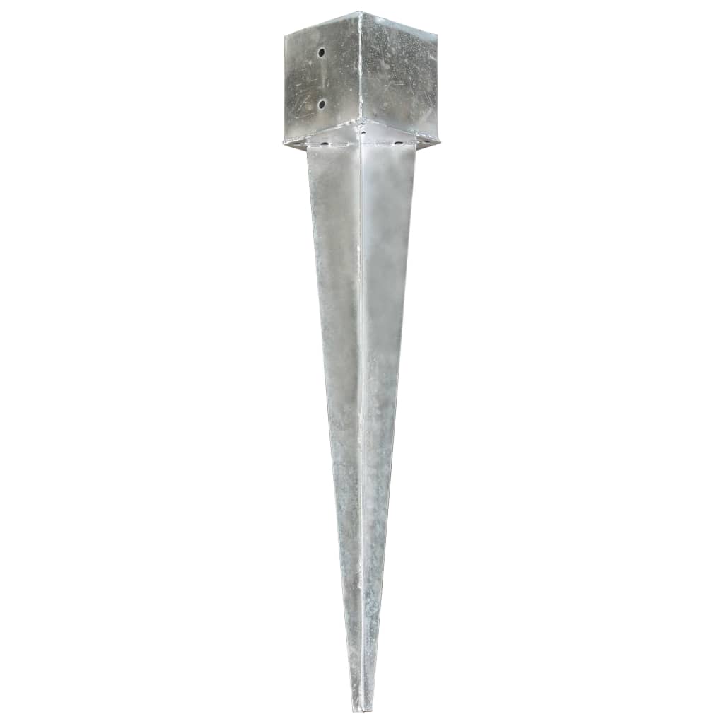 Vidaxx piquets de sol 2 pcs 14x14x91 cm acier galvanisé couleur argent