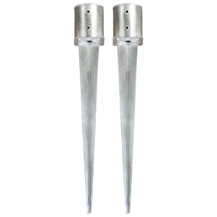 Épingles de sol vidaxl 2 pcs 12x91 cm en acier galvanisé en acier couleur