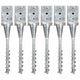 Pinses de sol vidaxl 6 pcs 9x9x56 cm en acier galvanisé en acier argent coloré