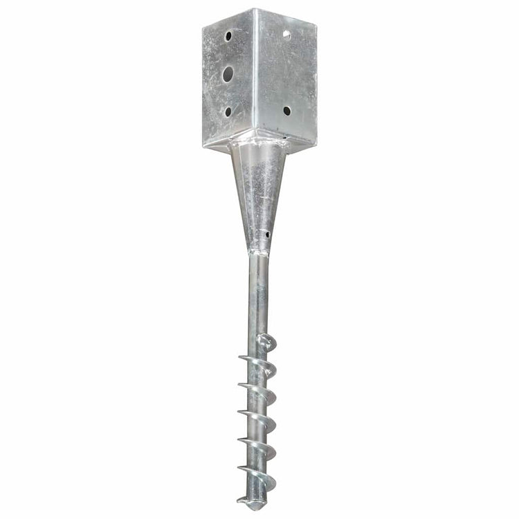 Pinses de sol vidaxl 6 pcs 9x9x56 cm en acier galvanisé en acier argent coloré