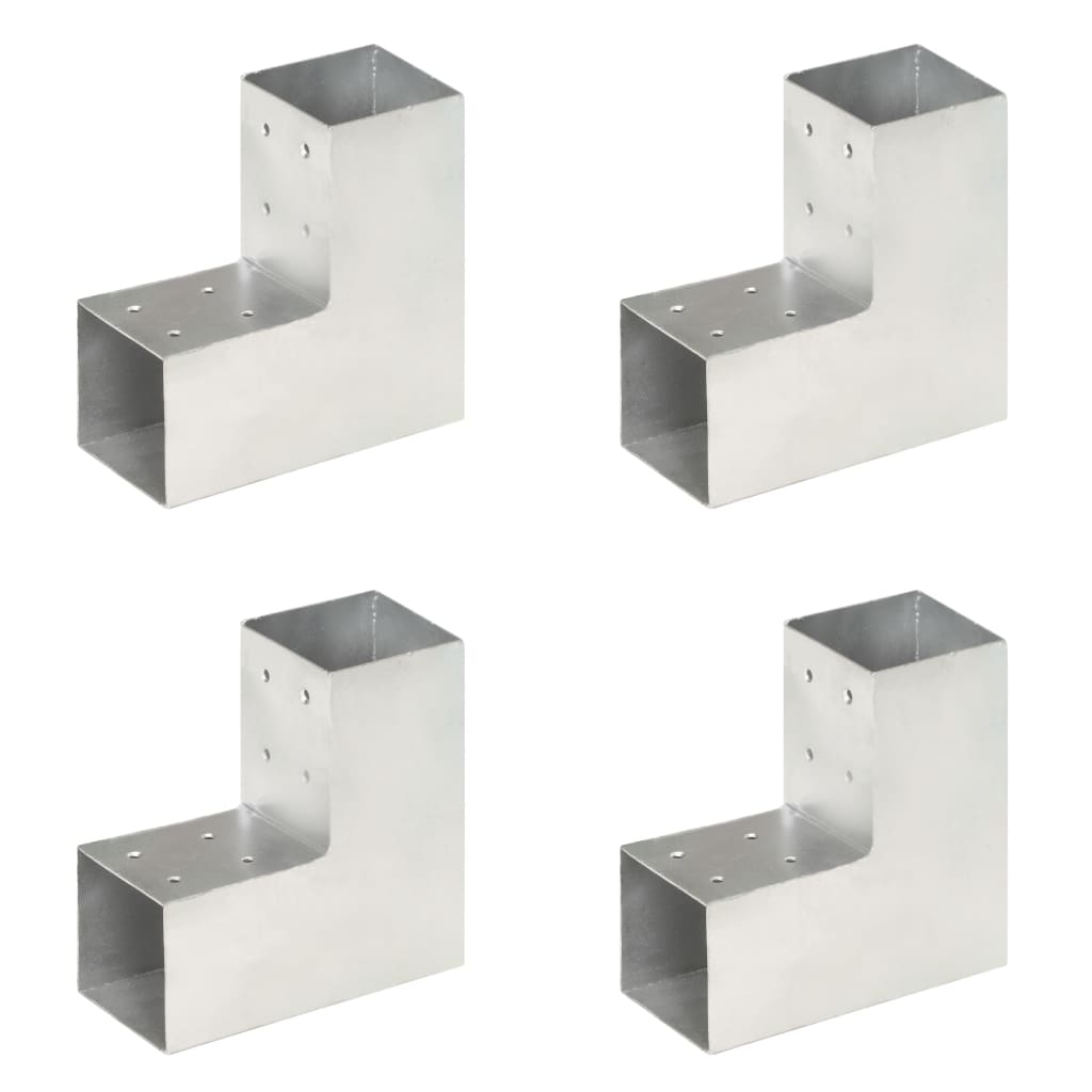 Connexions de pile vidaxl 4 ST-L-Shape 81x81 mm Métal galvanisé