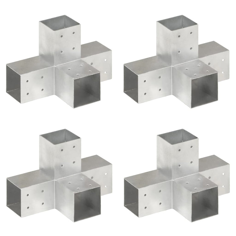 Connexions de pile Vidaxl 4-PC-Shape 81x81 mm Métal galvanisé