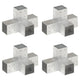 Connexions de pile Vidaxl 4-PC-Shape 81x81 mm Métal galvanisé