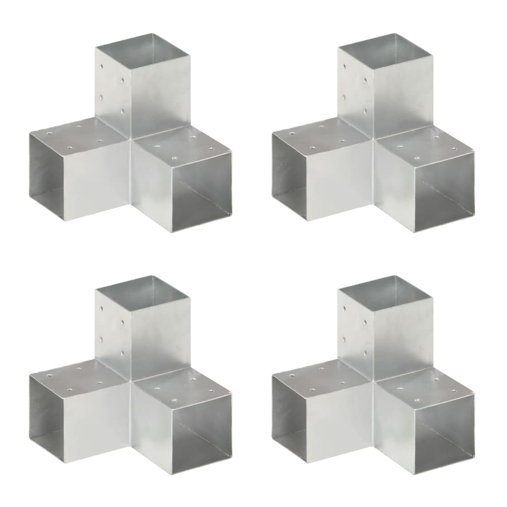 Connexions de pile Vidaxl 4 PC-Shape 91x91 mm Métal galvanisé