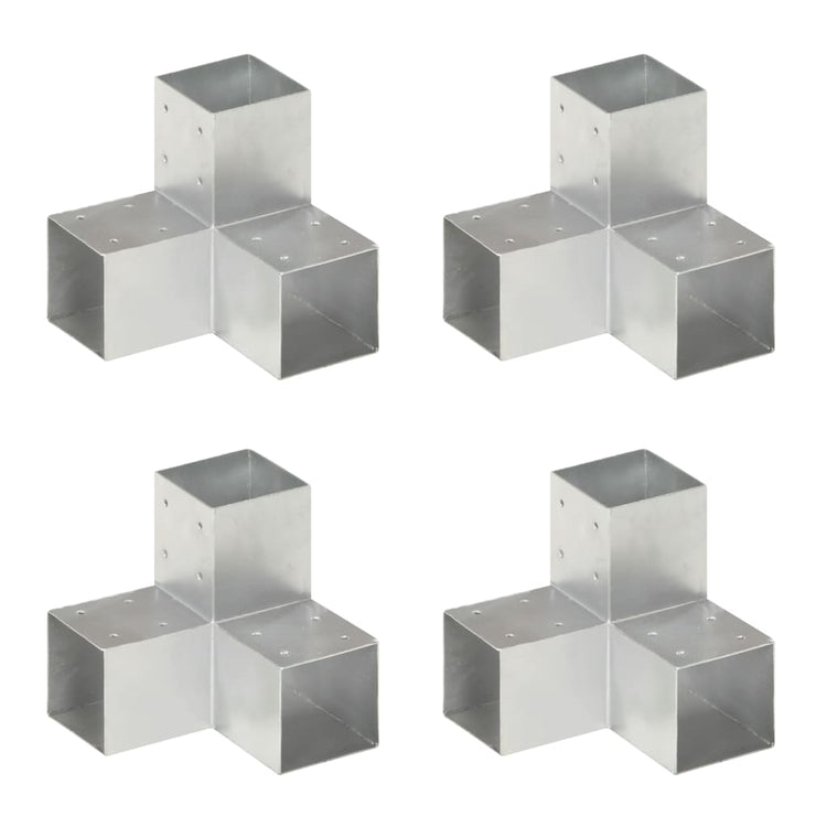 Connexions de pile Vidaxl 4 PC-Shape 91x91 mm Métal galvanisé