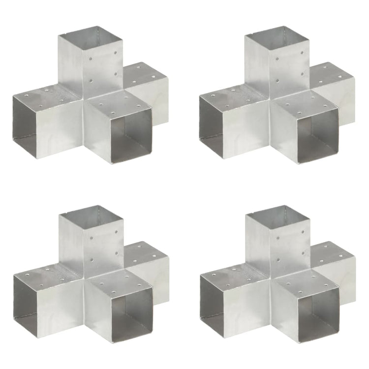 Connexions de pile Vidaxl 4-PC-Shape 91x91 mm Métal galvanisé