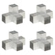 Connexions de pile Vidaxl 4-PC-Shape 91x91 mm Métal galvanisé