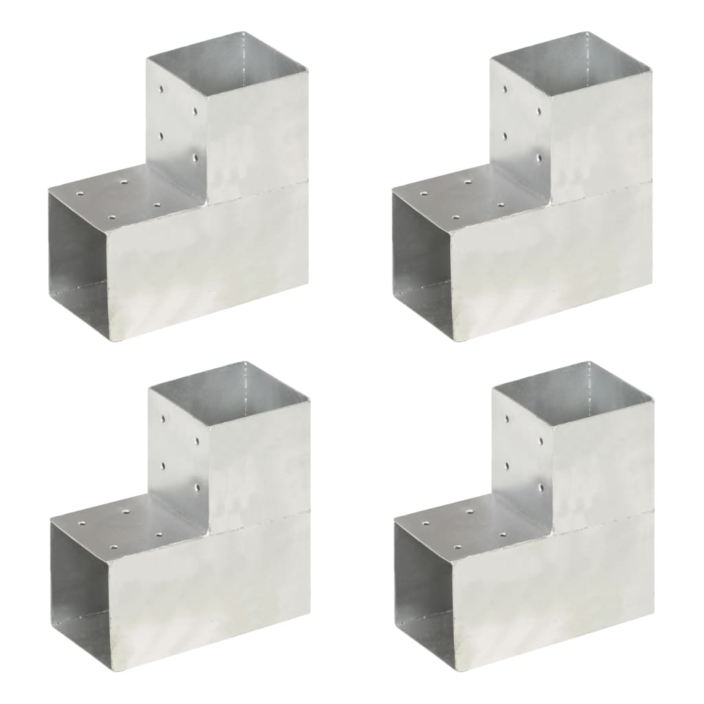 Connexions de pile Vidaxl 4 ST-L-Shape 101x101 mm Métal galvanisé