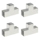 Connexions de pile Vidaxl 4 ST-SHAPE 101X101 MM MÉTAL GALVANISÉ
