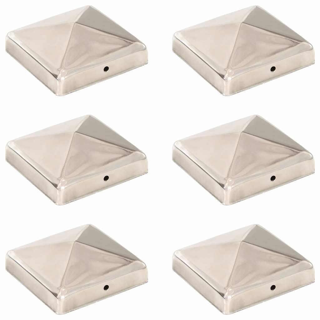Capuches de pile vidaxl 6 pst pyramide 91x91 mm en acier inoxydable