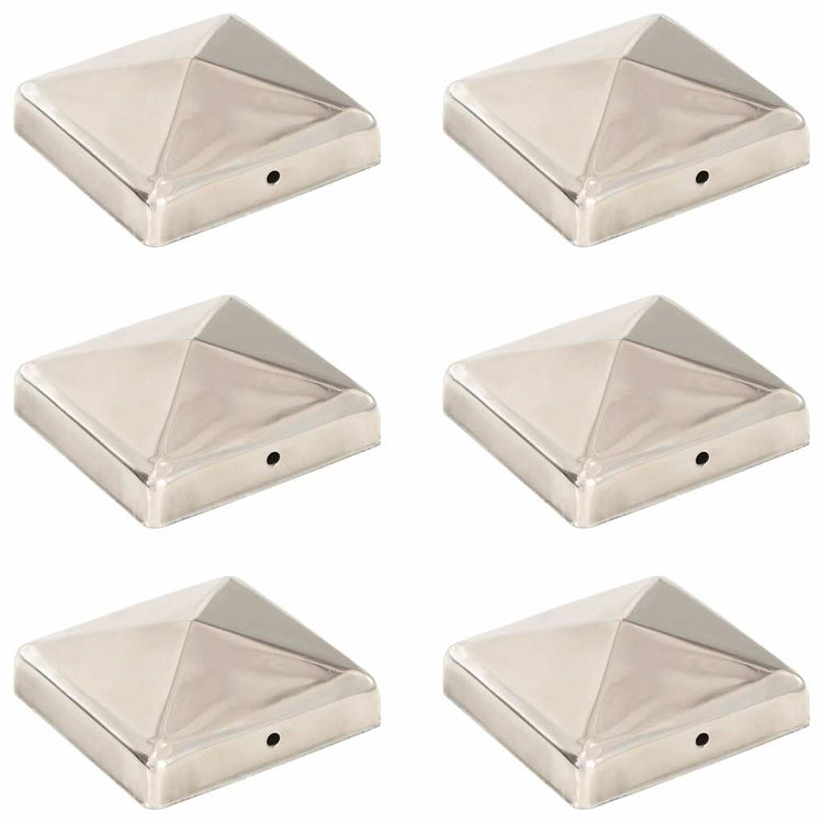 Capuches de pile vidaxl 6 pst pyramide 91x91 mm en acier inoxydable