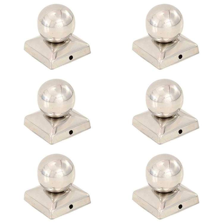 Capuches de pile vidaxl 6 ST Bol 71x71 mm en acier inoxydable