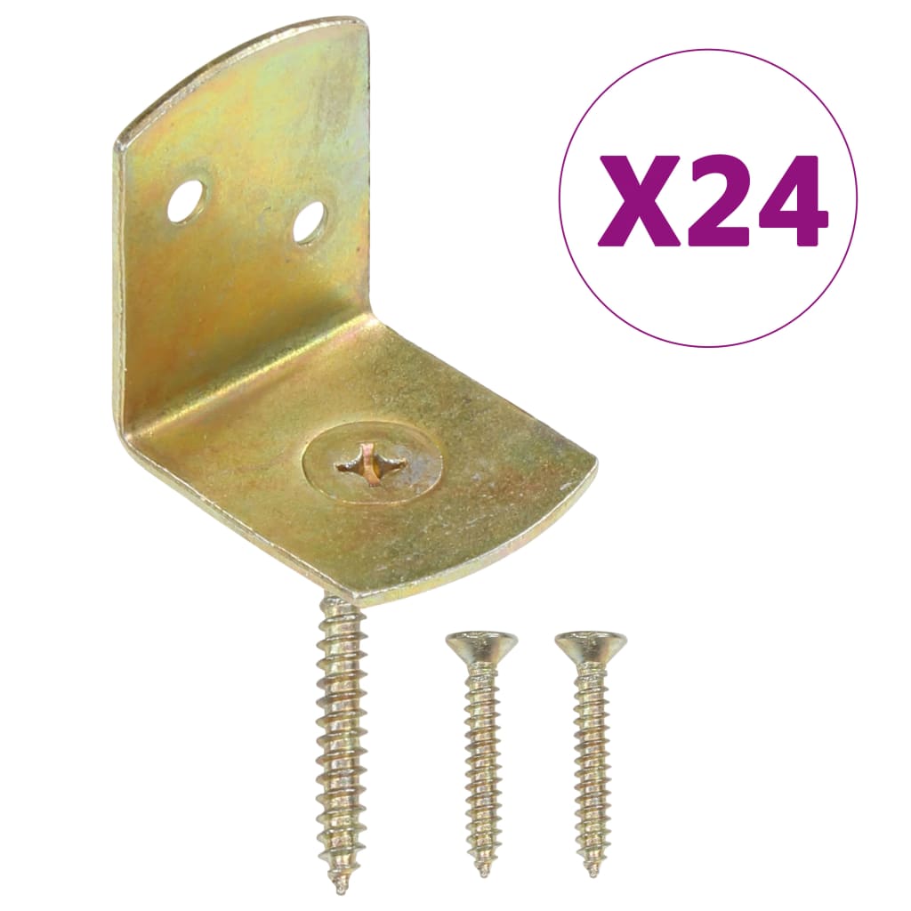 Vidaxxl supports de panneau de clôture 24 pièces en métal galvanisé en forme de L
