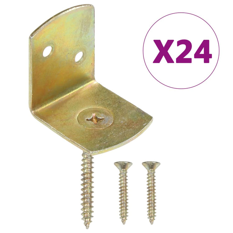 Vidaxxl supports de panneau de clôture 24 pièces en métal galvanisé en forme de L