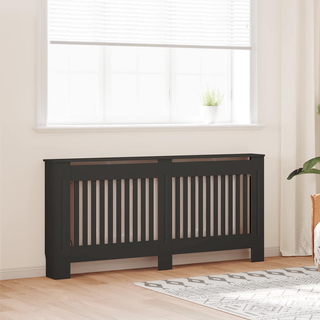 Construction de radiatorom vidaxl 172x19x81,5 cm mdf noir