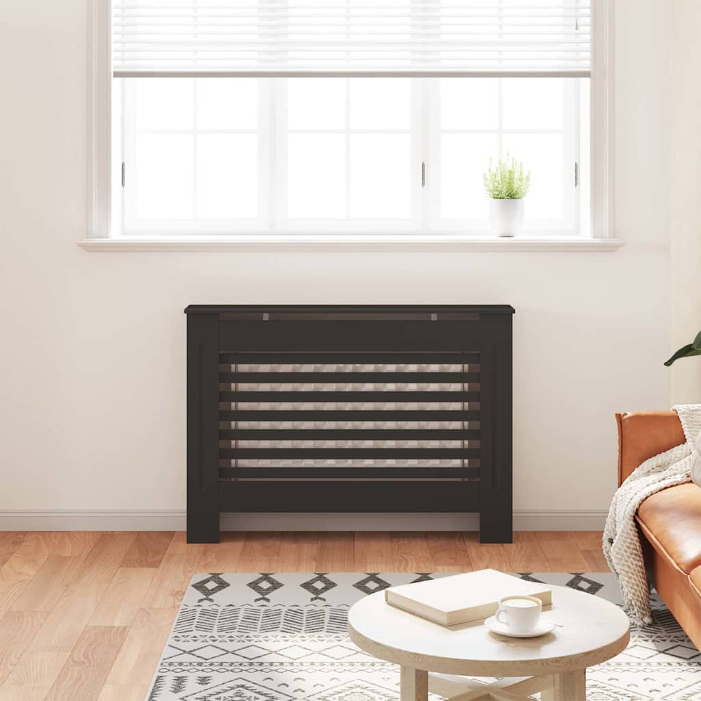 Vidaxx boîtier de radiateur 112x19x81,5 cm mdf noir