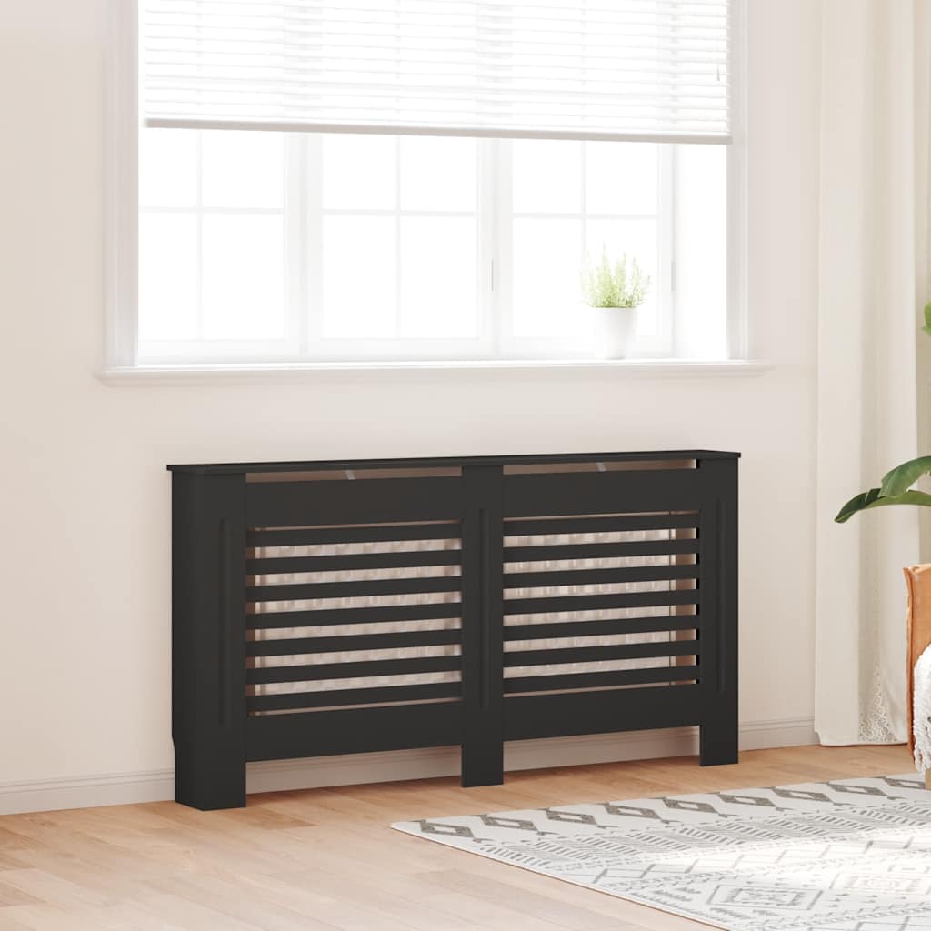 Construction de radiatorom vidaxl 152x19x81,5 cm mdf noir