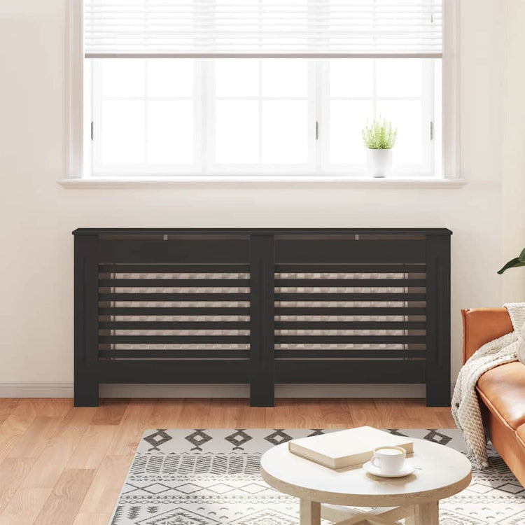 Construction de radiatorom vidaxl 172x19x81,5 cm mdf noir
