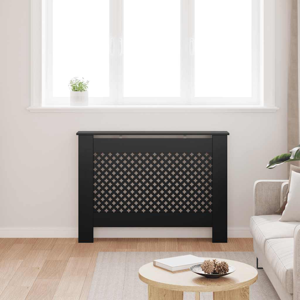 Construction de radiatorom vidaxl 112x19x81,5 cm mdf noir