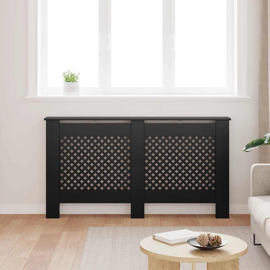 Construction de radiatorom vidaxl 152x19x81,5 cm mdf noir