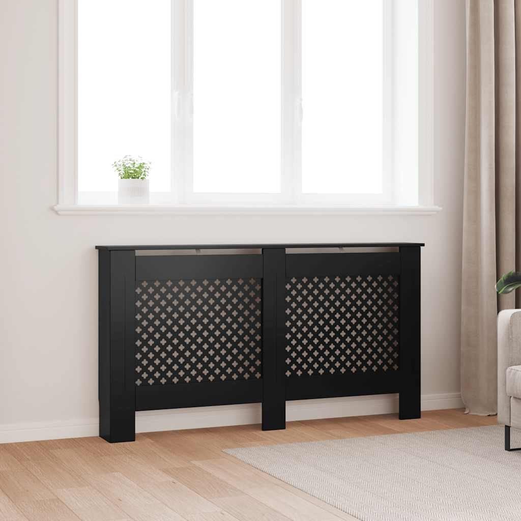 Construction de radiatorom vidaxl 152x19x81,5 cm mdf noir