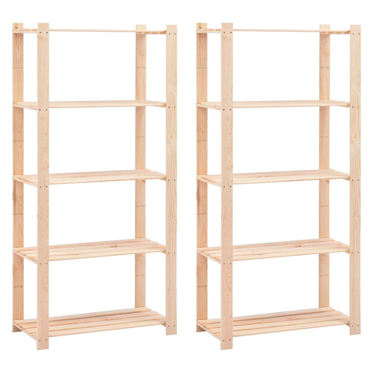 Racks de rangement Vidaxl 5 couches 2 ST 80x38x170 cm Bois de pin 250 kg