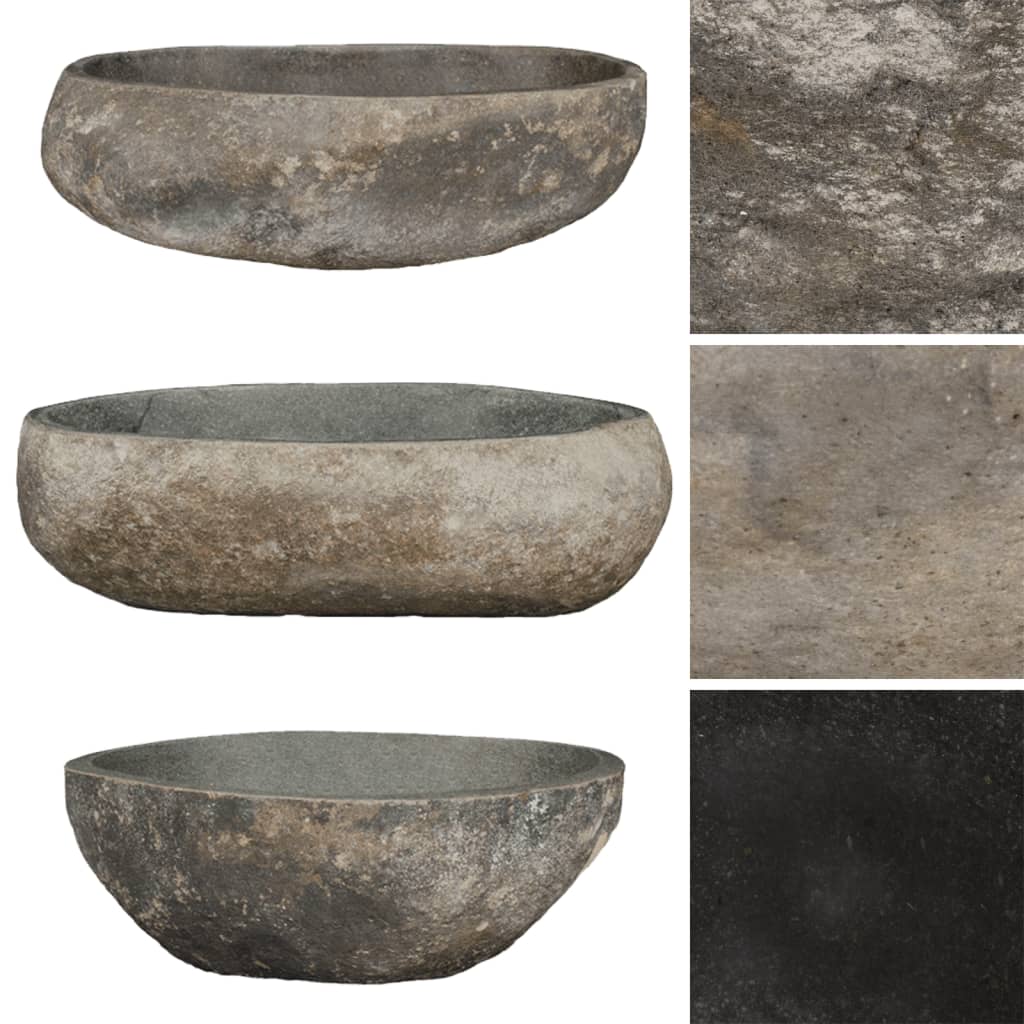 Vidaxl lavabo ovale (45-53) x (34-41) cm Stone de la rivière