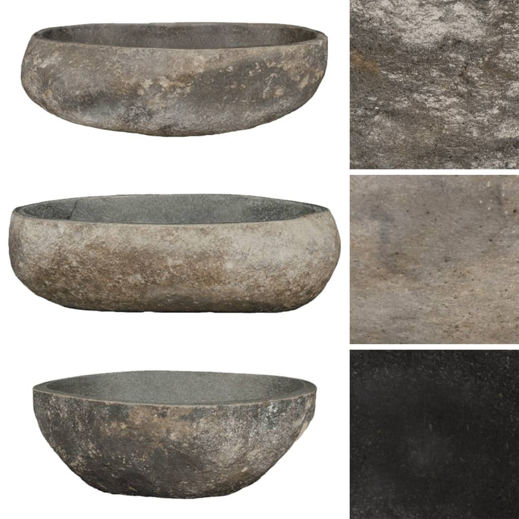 Vidaxl lavabo ovale (45-53) x (34-41) cm Stone de la rivière