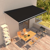 Vidaxl Luifel étend manuellement 600x300 cm anthracite - afbeelding 1