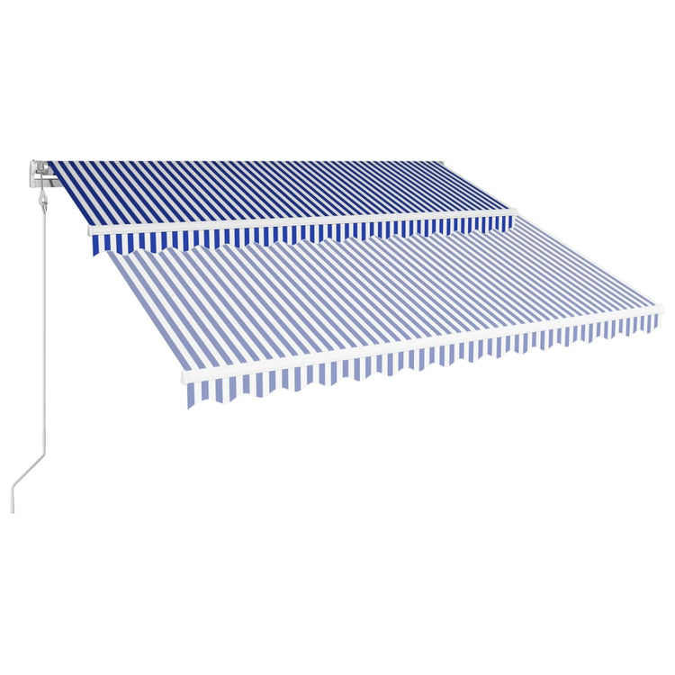 Vidaxl Luifel étend automatiquement 450x300 cm bleu et blanc