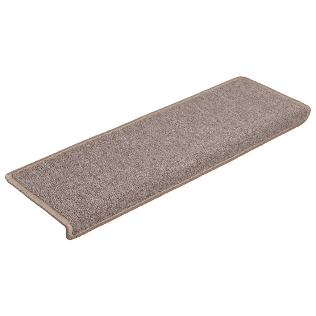 Mattes d'escalier Vidaxl 15 st 65x21x4 cm brun clair
