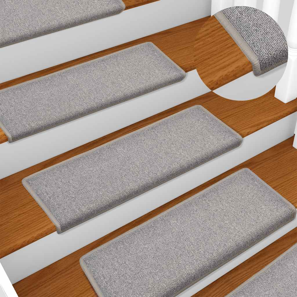 Mattes d'escalier Vidaxl 15 st 65x21x4 cm gris clair