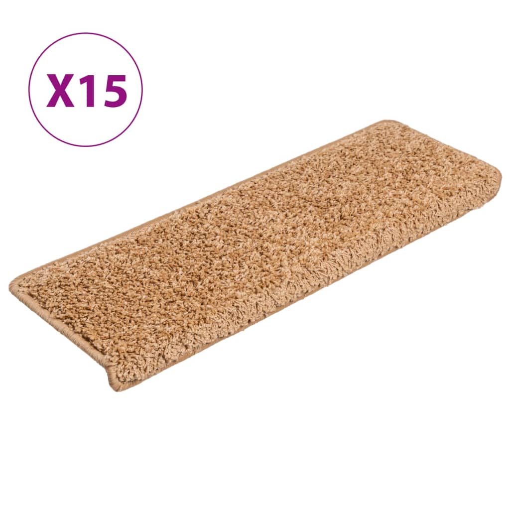 Mattes d'escalier Vidaxl 15 ST 65X21X4 CM BEIGE