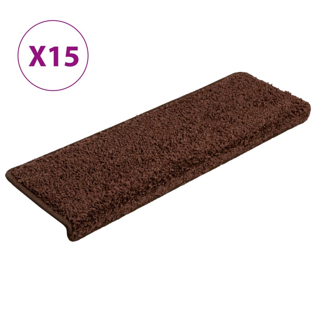 Mattes d'escalier Vidaxl 15 ST 65X21X4 CM BRUN