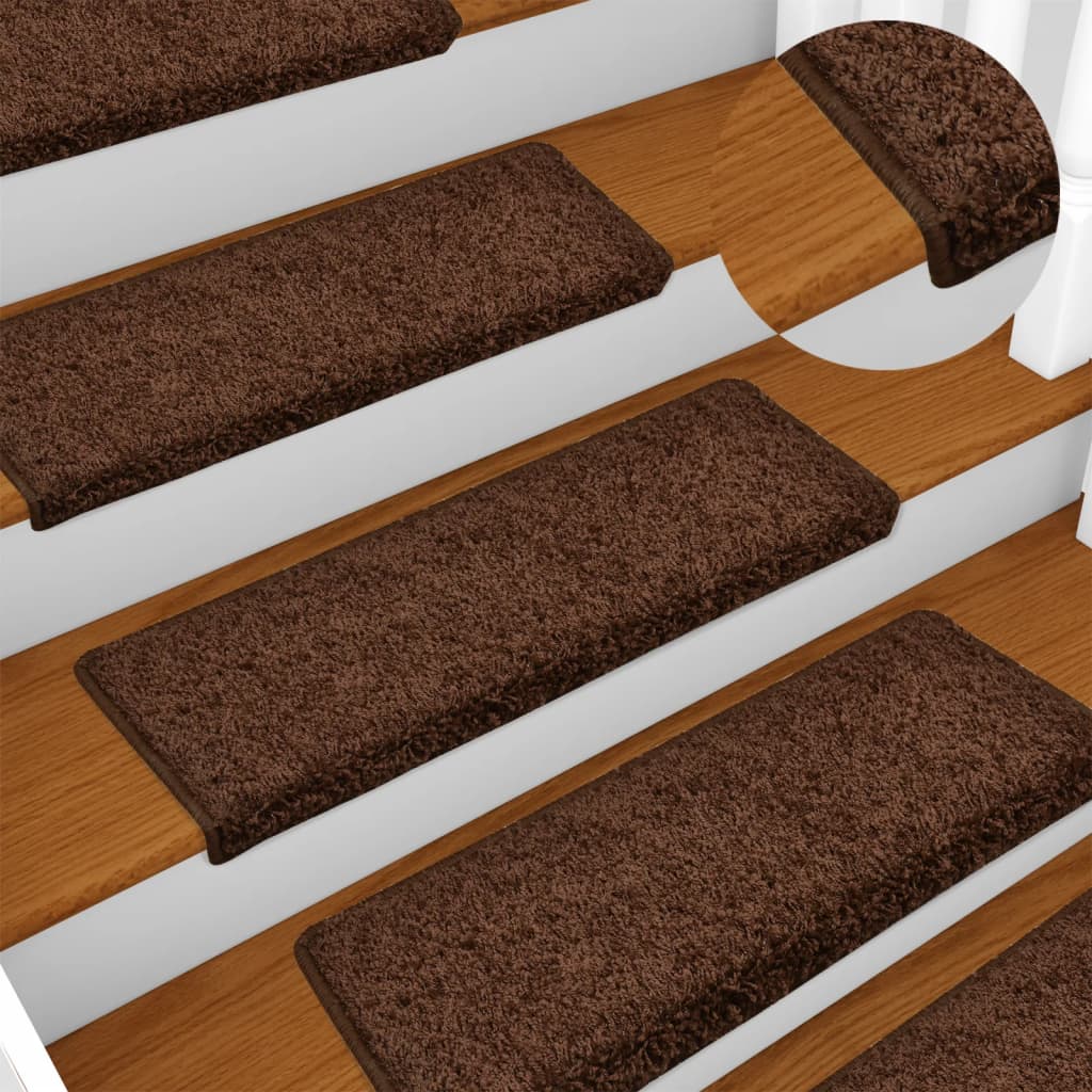 Mattes d'escalier Vidaxl 15 ST 65X21X4 CM BRUN