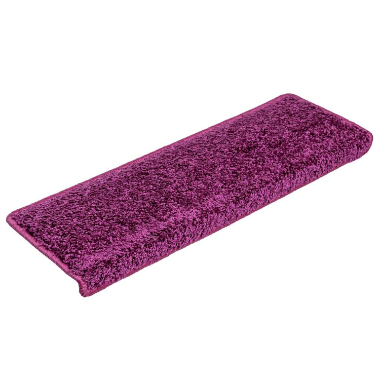 VidaXL tapis d'escalier 15 pcs 65x21x4 cm bord rectangulaire violet