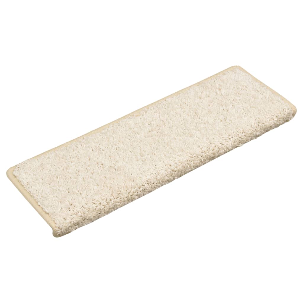 Vidaxx tapis d'escalier 15 pcs 65x21x4 cm bord rectangulaire blanc